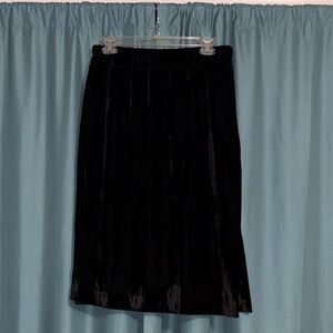 J. Crew Factory Black Velvet Midi Skirt